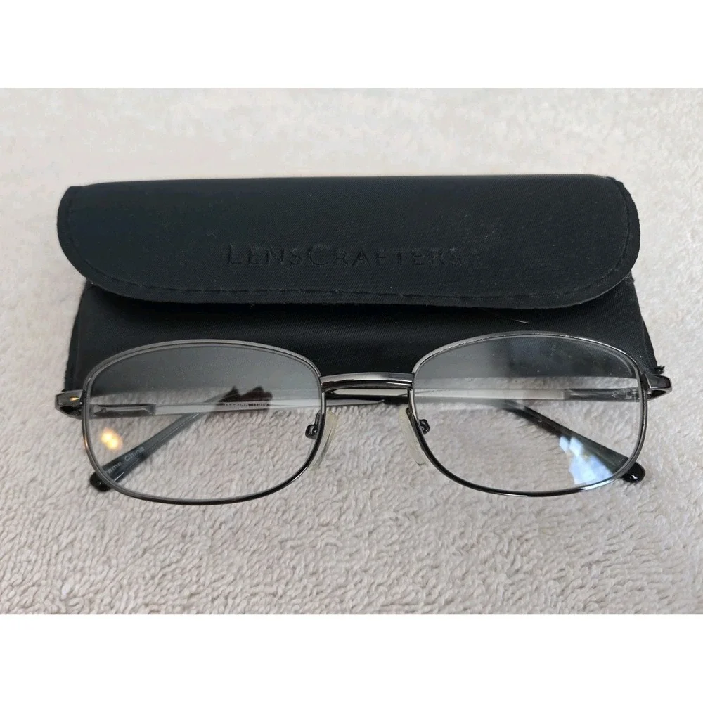 Len Crafter Womans Gun Metal Glasses With Case
